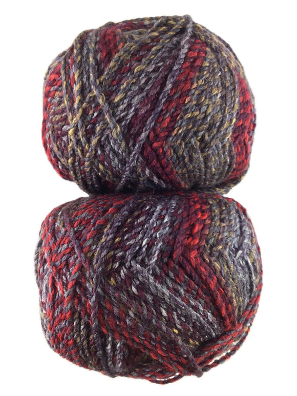 A colorful skein of James C. Brett Marble Chunky yarn