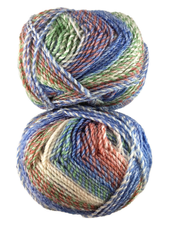 A colorful skein of James C. Brett Marble Chunky yarn