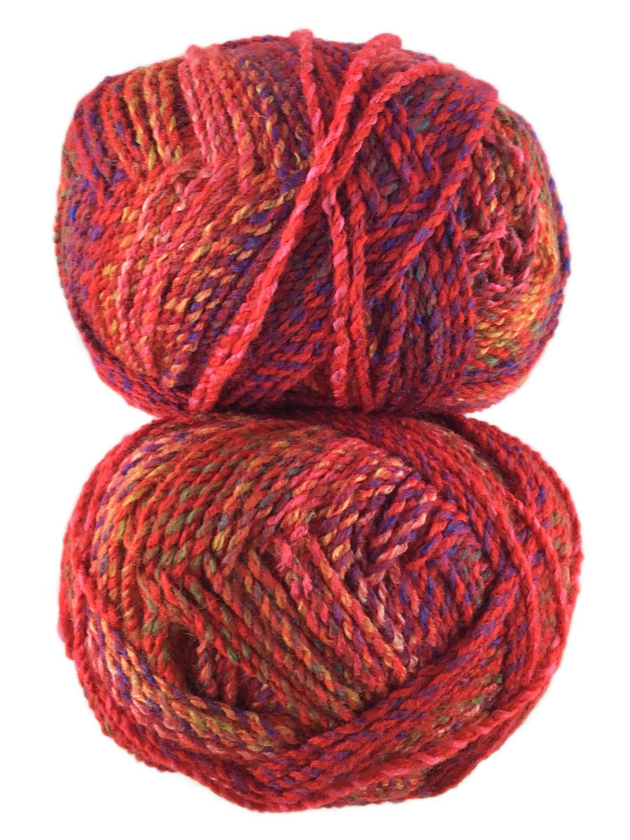 A colorful skein of James C. Brett Marble Chunky yarn