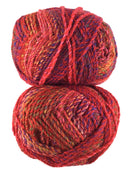 A colorful skein of James C. Brett Marble Chunky yarn