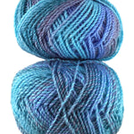 A colorful skein of James C. Brett Marble Chunky yarn