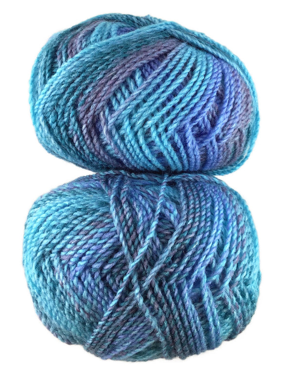A colorful skein of James C. Brett Marble Chunky yarn