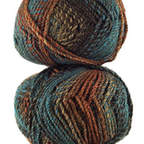 A colorful skein of James C. Brett Marble Chunky yarn