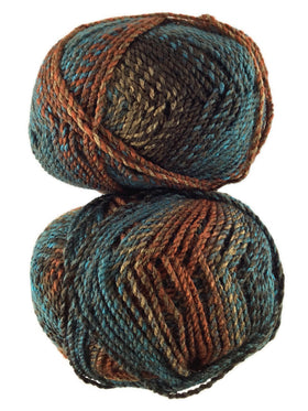 A colorful skein of James C. Brett Marble Chunky yarn