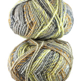 A colorful skein of James C. Brett Marble Chunky yarn