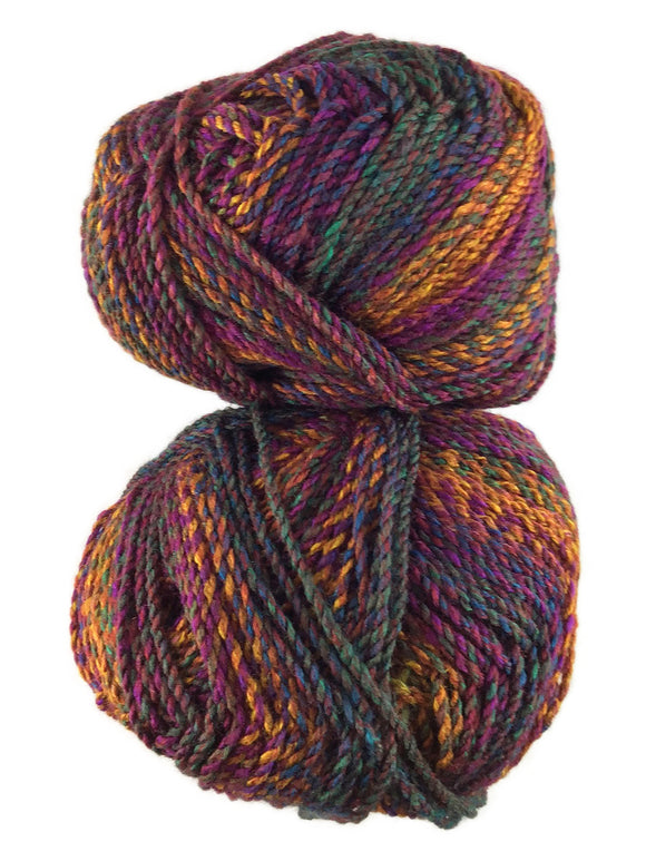 A colorful skein of James C. Brett Marble Chunky yarn