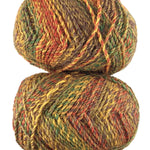 A colorful skein of James C. Brett Marble Chunky yarn