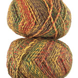 A colorful skein of James C. Brett Marble Chunky yarn