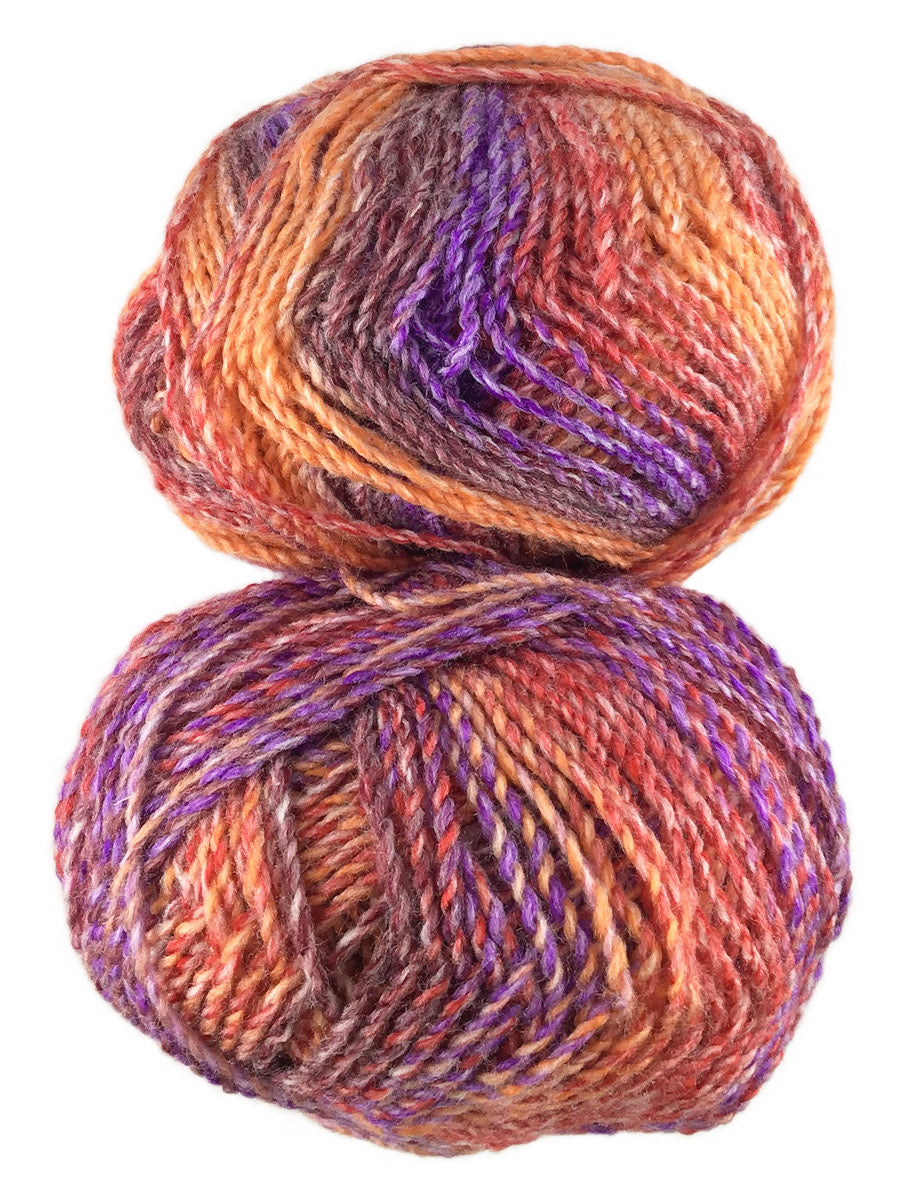 A colorful skein of James C. Brett Marble Chunky yarn