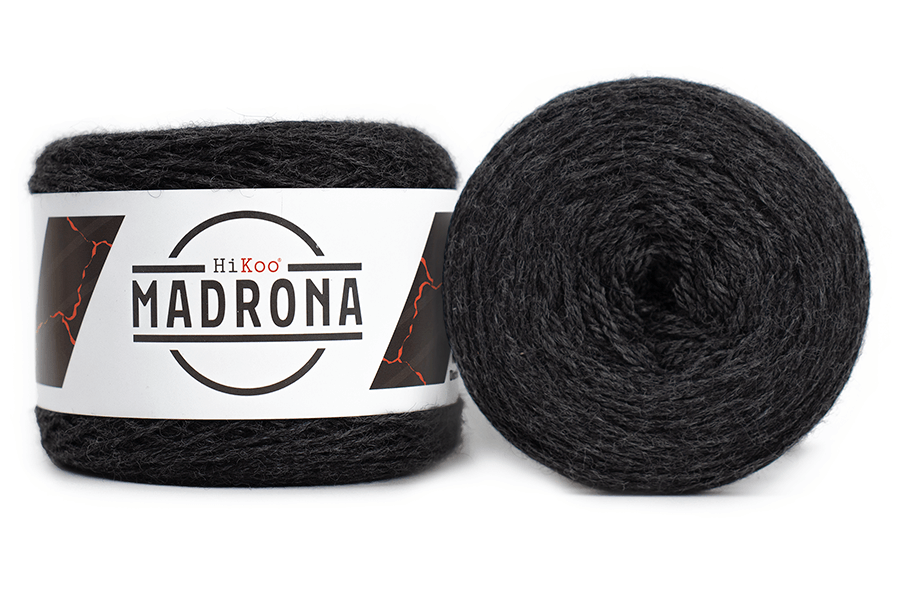 A phot of two dark charcoal skeins of Madrona