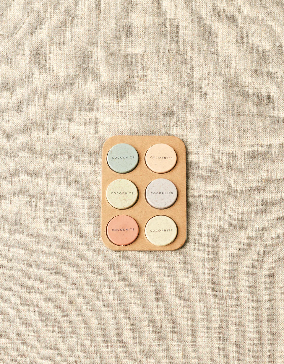 Cocoknits Colorful Magnet Set on linen background