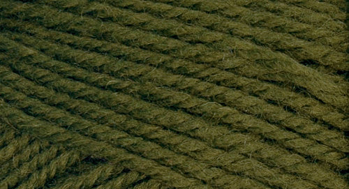 A close-up photo of a green sample of Nature Spun yarn