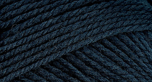 A close-up photo of a blue sample of Nature Spun yarn