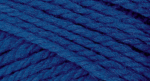 A close-up photo of a blue sample of Nature Spun yarn