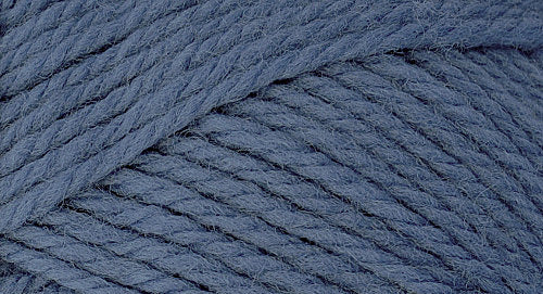 A close-up photo of a blue sample of Nature Spun yarn