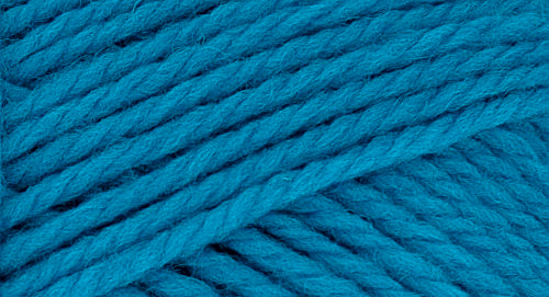 A close-up photo of a blue sample of Nature Spun yarn