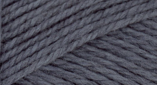 A close-up photo of a gray sample of Nature Spun yarn
