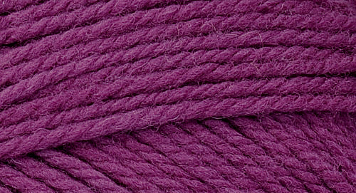 A close-up photo of a purple sample of Nature Spun yarn