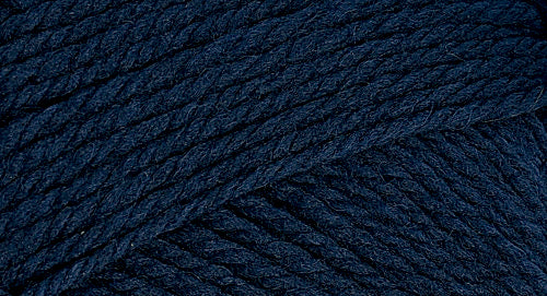 A close-up photo of a blue sample of Nature Spun yarn
