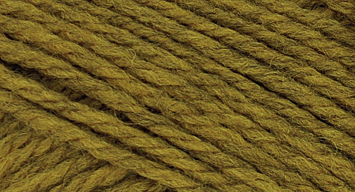 A close-up photo of a yellow brown sample of Nature Spun yarn