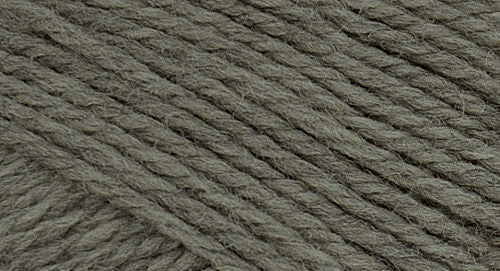 A close-up photo of a gray sample of Nature Spun yarn