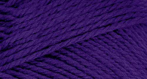 A close-up photo of a blue purple sample of Nature Spun yarn