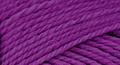 A close-up photo of a purple sample of Nature Spun yarn