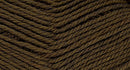 A close-up photo of a brown sample of Nature Spun yarn