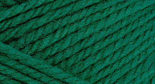 A close-up photo of a green sample of Nature Spun yarn