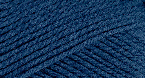 A close-up photo of a blue sample of Nature Spun yarn