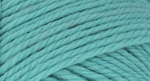 A close-up photo of a light teal sample of Nature Spun yarn