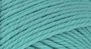 A close-up photo of a light teal sample of Nature Spun yarn