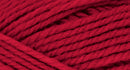 A close-up photo of a red sample of Nature Spun yarn
