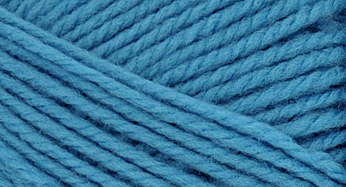 A close-up photo of a blue sample of Nature Spun yarn