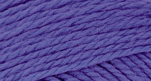 A close-up photo of a blue sample of Nature Spun yarn