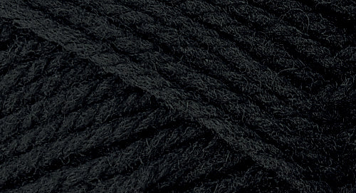A close-up photo of a black sample of Nature Spun yarn