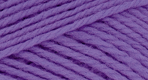 A close-up photo of a purple sample of Nature Spun yarn