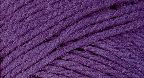 A close-up photo of a purple sample of Nature Spun yarn