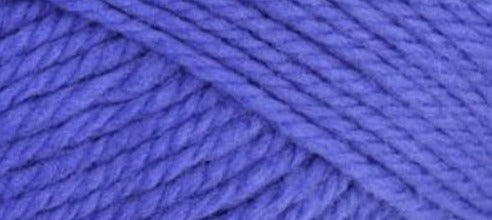 A close-up photo of a blue sample of Nature Spun yarn