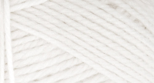 A close-up photo of a white sample of Nature Spun yarn