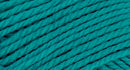 A close-up photo of a teal sample of Nature Spun yarn