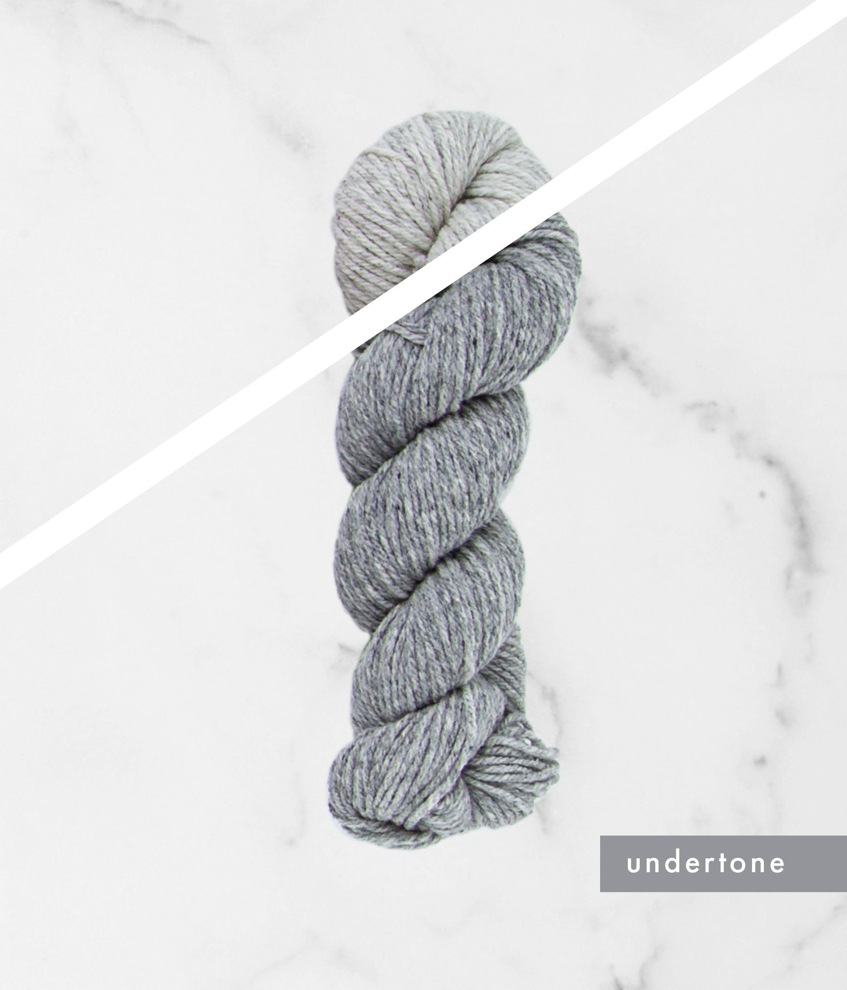 Gray overtone and undertone BT Tones hanks of yarn