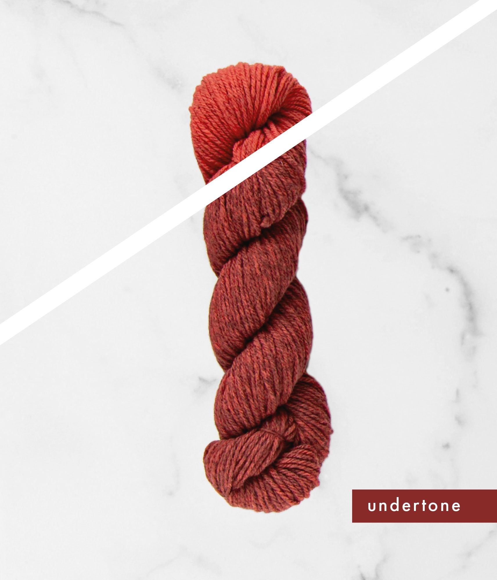Red-ish overtone and undertone BT Tones hanks of yarn