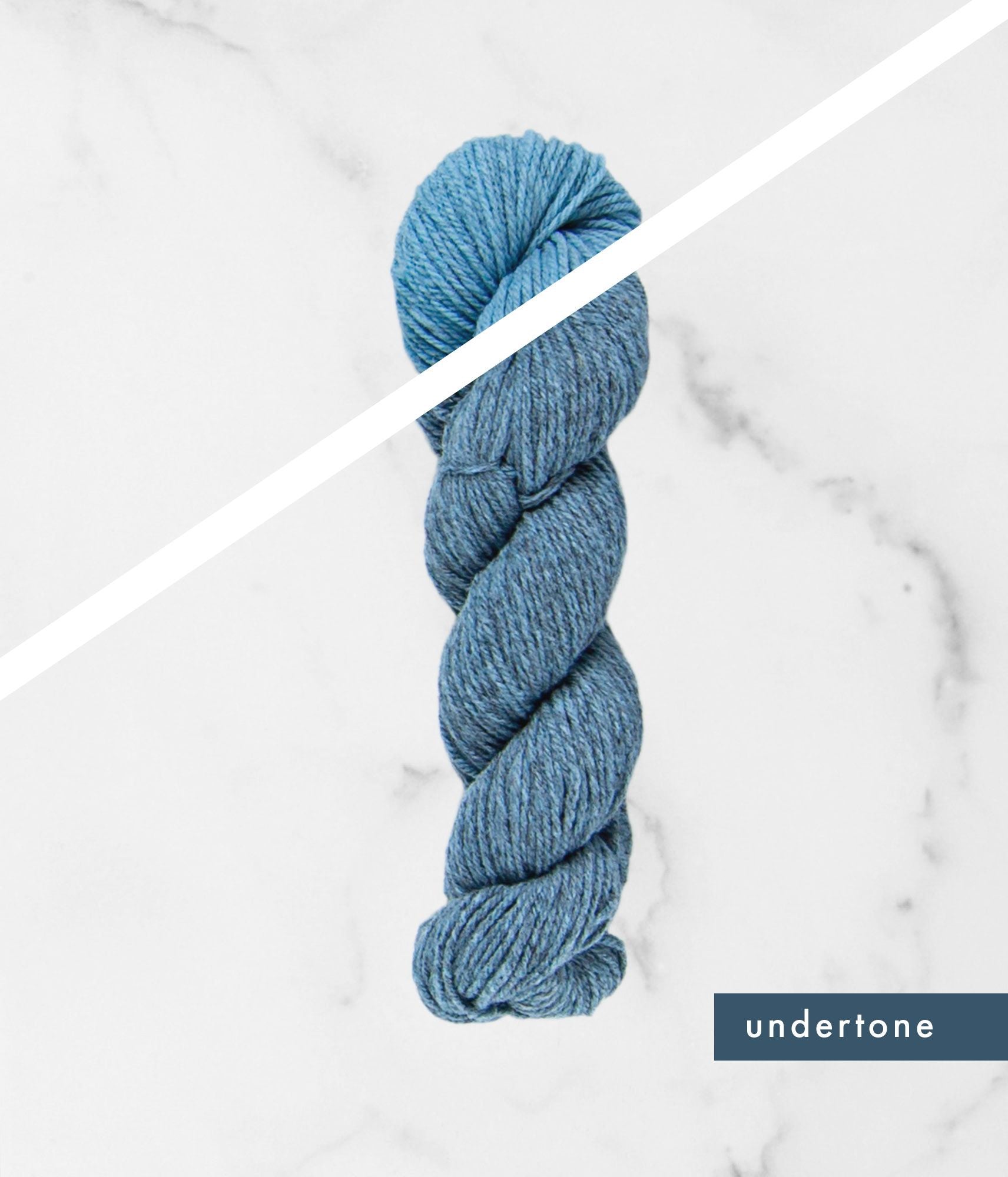 Blue overtone and undertone BT Tones hanks of yarn