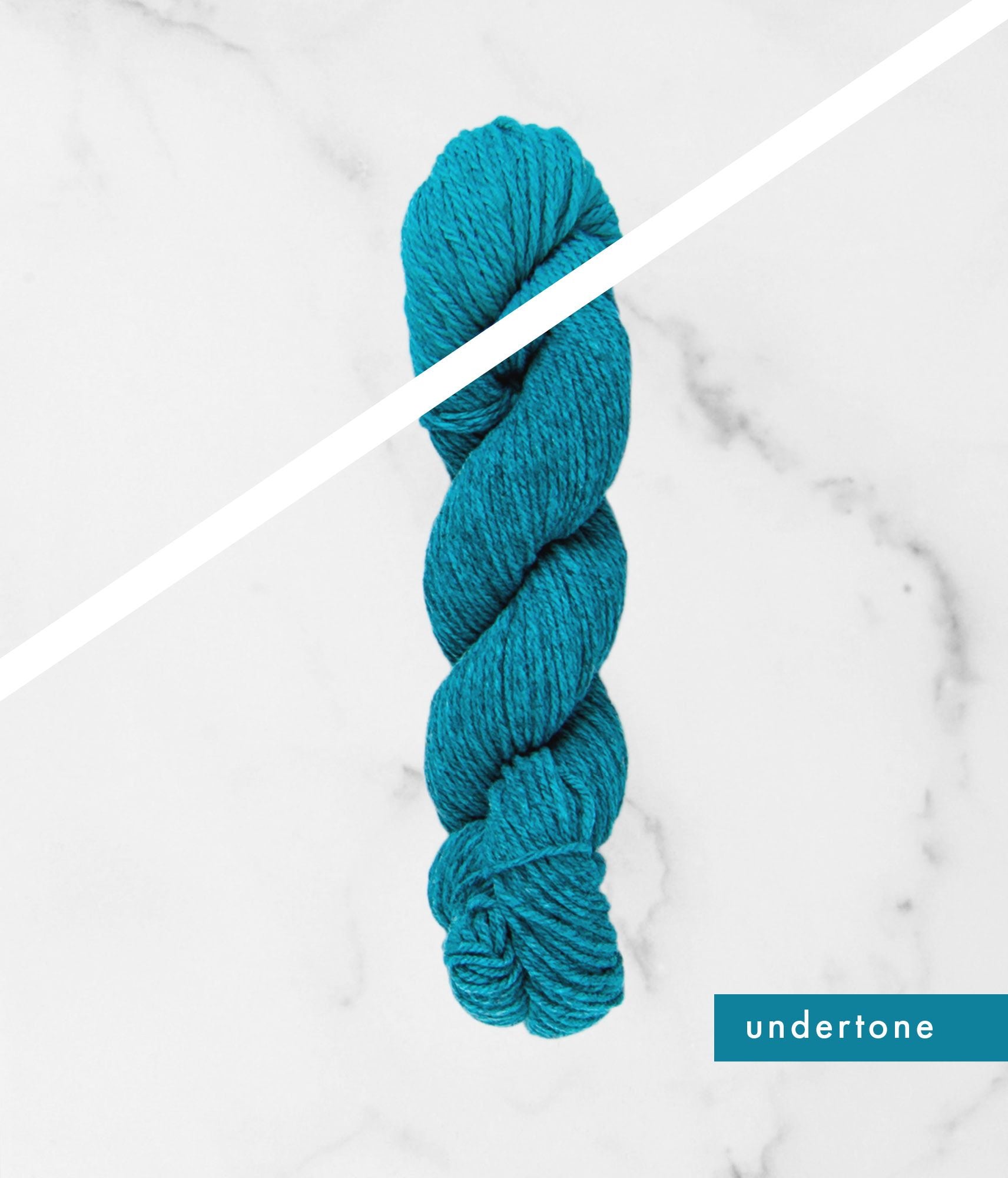 Teal overtone and undertone BT Tones hanks of yarn