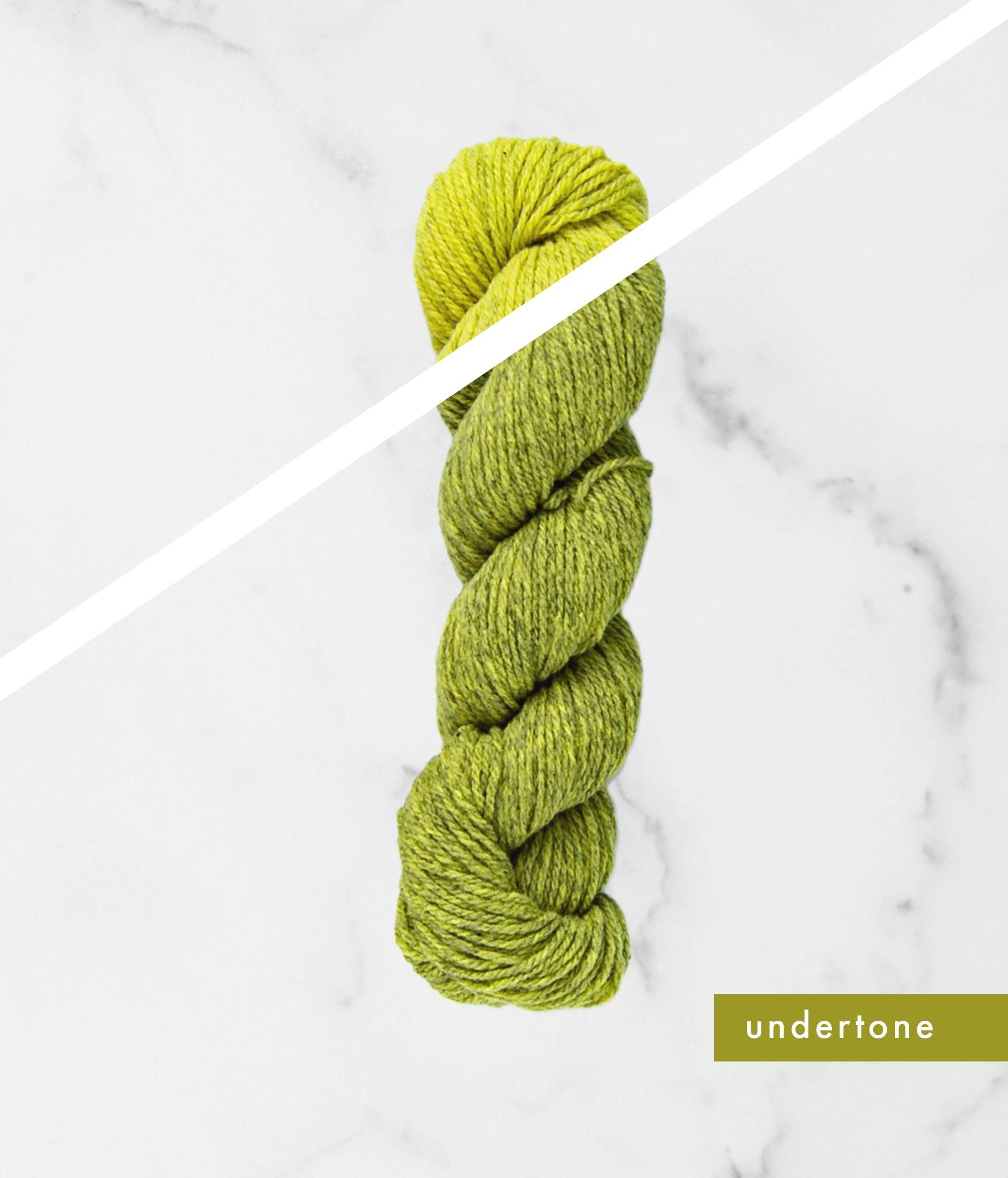 Green overtone and undertone BT Tones hanks of yarn