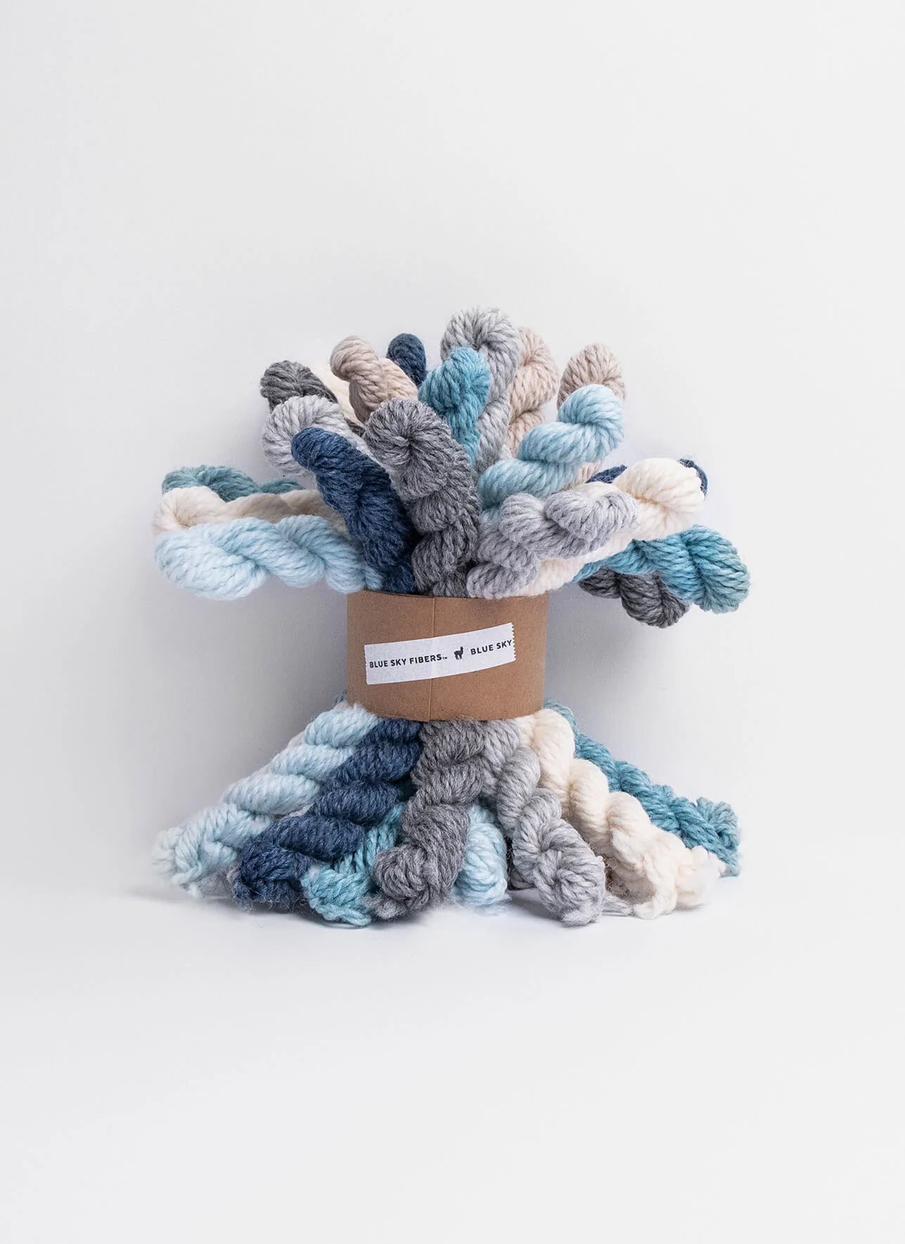 Blue Sky Fibers Woolstok yarn Bundle Kit color  grays and blues