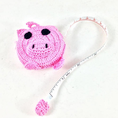 Paradise Crochet Tape Measure pig