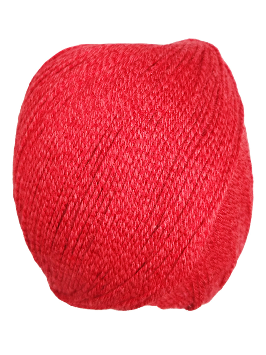 A skein of Universal Bamboo Pop yarn - True Red 136