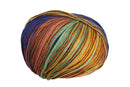 A photo of a pink, blue, green, and yellow Cairns yarn